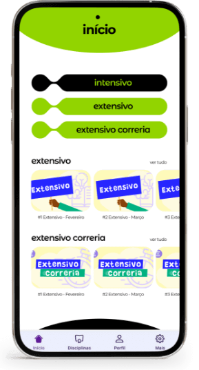 Celular com o app Curso Enem