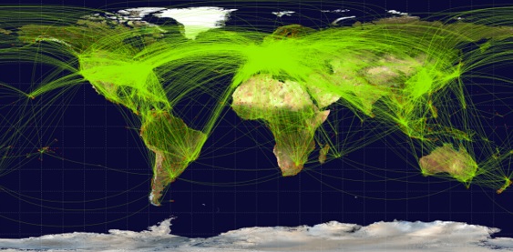 globalização rotas aéreas