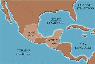 Mapa Império Asteca e Civilização Maia - Incas, Astecas e Maias