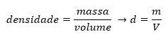 Unidades de medida - cálculo de densidade