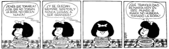 verbos regulares - Mafalda - tirinha