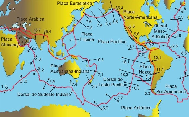 placas tectonicas no mundo