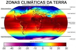 figura mostrando as zonas climáticas da terra