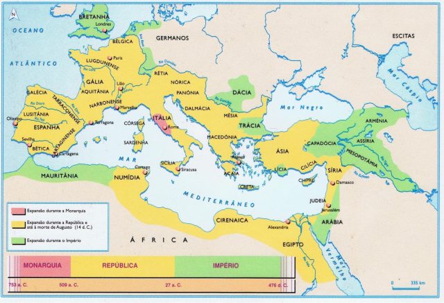 mapa do império romano