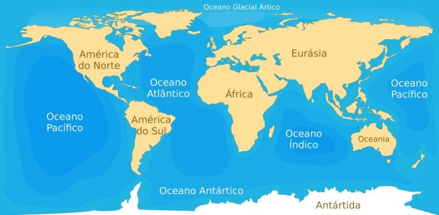 localização dos oceanos