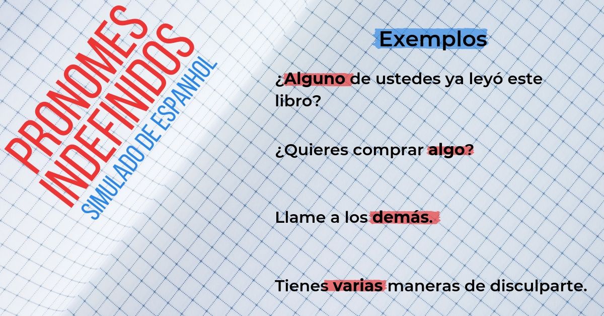 Pronomes Indefinidos Simulado De Espanhol Para O Enem