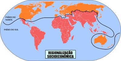 divisão do mundo entre norte e sul