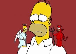 o bem versus o mal em simpsons