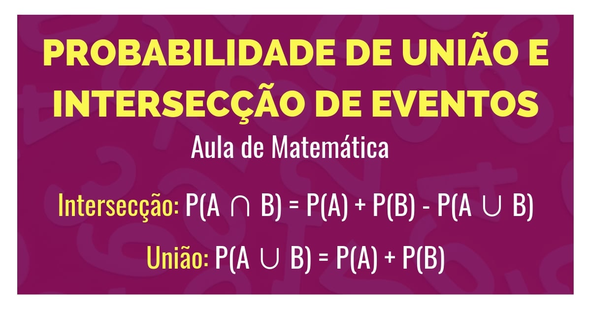 Probabilidade De União E Intersecção De Eventos - Aula De Matemática