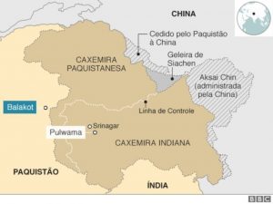 mapa do conflito na caxemira