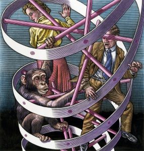 ilustração dna projeto genoma humano